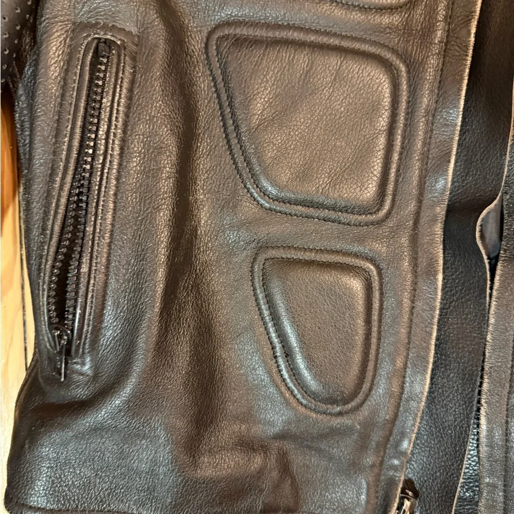 Black Leather Motorcycle Jacket - Picture 5 of 6